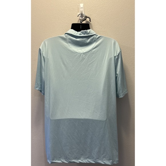Kenneth Cole Golf Polo Shirt Crystal Sky Geometric Wicking UPF Stretch Size XL - Picture 3 of 4